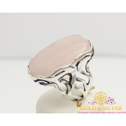 Серебряное кольцо Версаль розовый кварц 1375ркв